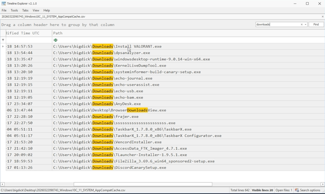 capture TimelineExplorer